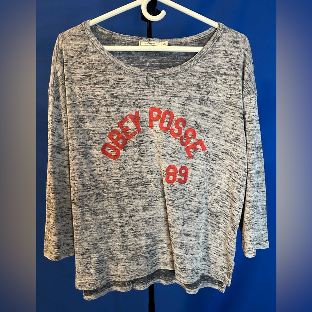 Obey Gray Knit Sweater